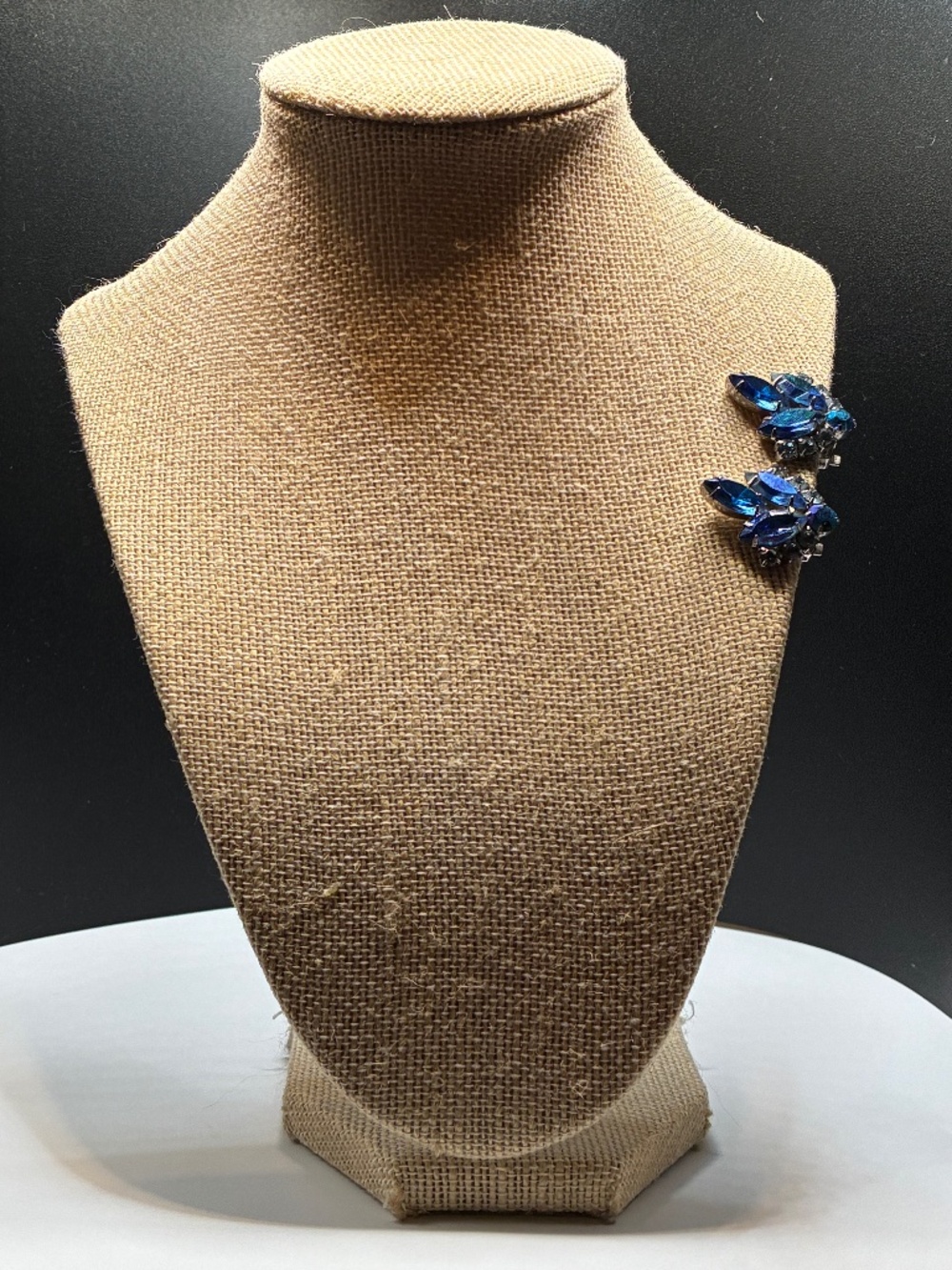 Vintage 1960’s Sarah Coventry “Blue Lagoon” Crystal silver-tone clip-on earrings